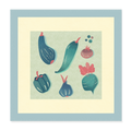 Poster 20x20 cm - "Risoprint Gemüse" - weiß