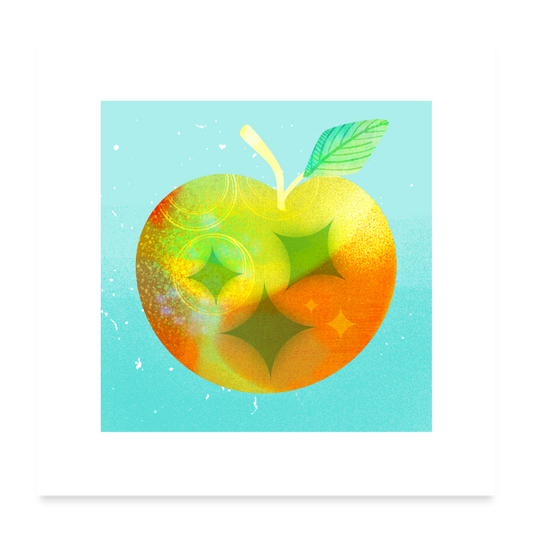 Poster 60x60 cm - "Alices Apfel" - weiß