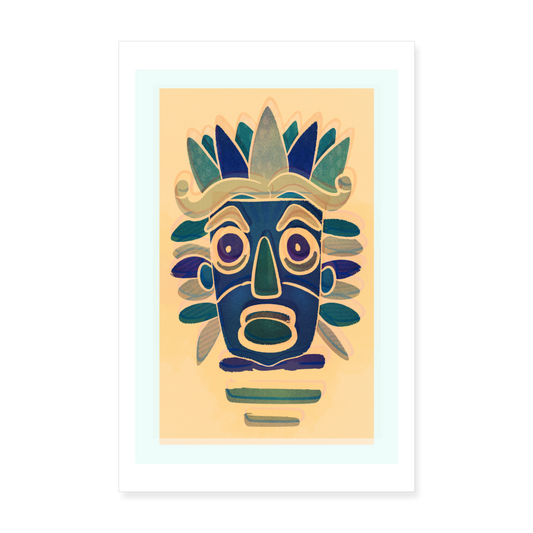 Poster 20x30 cm "Riso Print Maske" - weiß