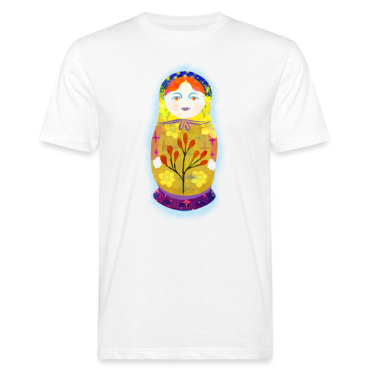 Männer Bio-T-Shirt - “Retroprint Matroschka” - weiß