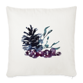 Sofakissenbezug 44 x 44 cm - "Winterpflanzen" - Naturweiß