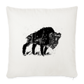 Sofakissen mit Füllung 44 x 44 cm - “Wilder Bison” - Naturweiß