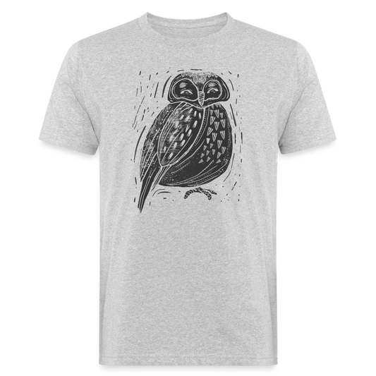 Männer Bio-T-Shirt - "Graue Eule" - Grau meliert
