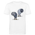 Männer Bio-T-Shirt - Staunende Eulen - weiß