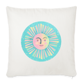 Sofakissen mit Füllung 44 x 44 cm - “Vintage-Sonne” - Naturweiß